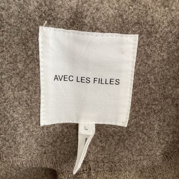 Avec Les Filles Anthropologie Jacket Cropped Button Up Shacket Tan Large Brown - Picture 10 of 11